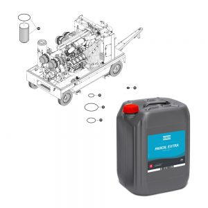 Service kit med atlas copco olja