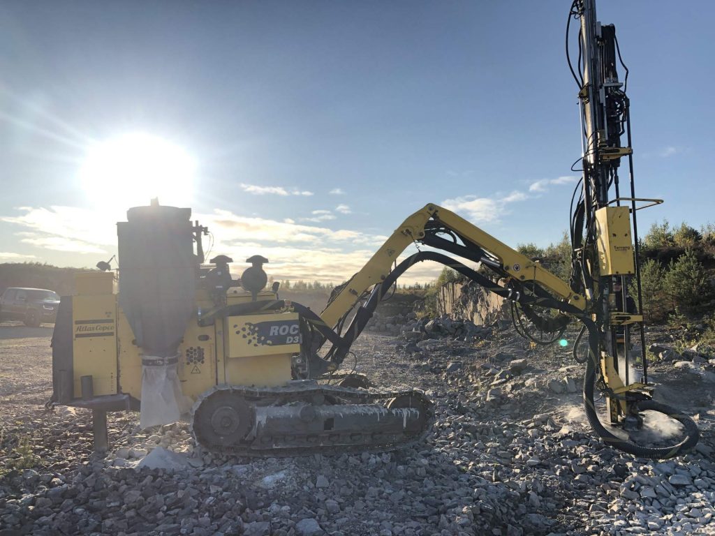 Provborrning av atlas copco roc d3