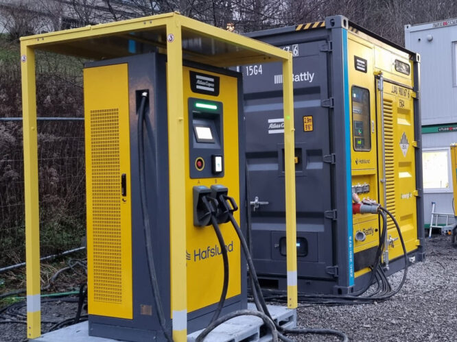 atlas copco energilagringssystem med snabbladdning