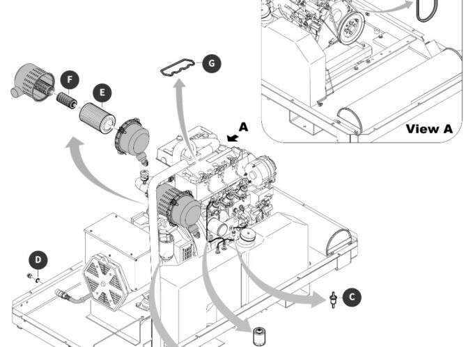 Sprängritning av Atlas Copco QAX 30 service kit