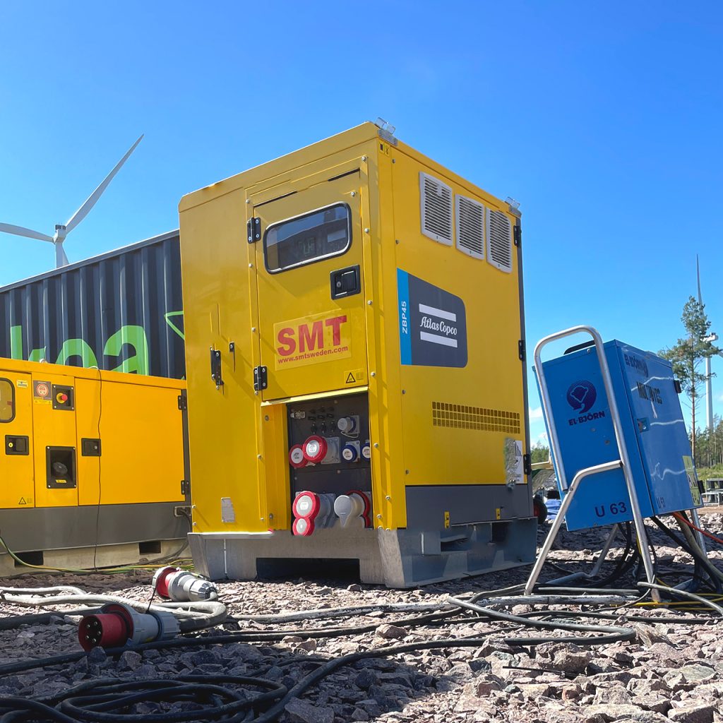 Atlas Copco ZBP 45 energilagring med en QES Generator