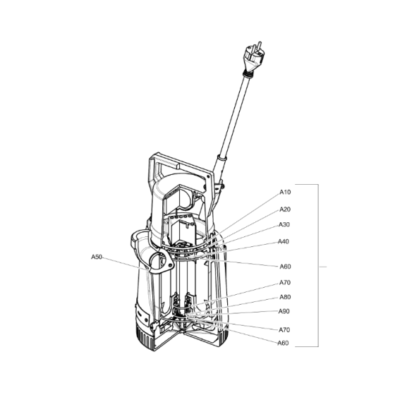 Sprängskiss av WEDA D10 pump