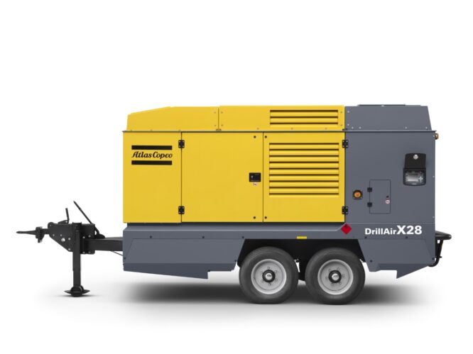 Atlas Copco DrillAir X28 med hjulaxlar