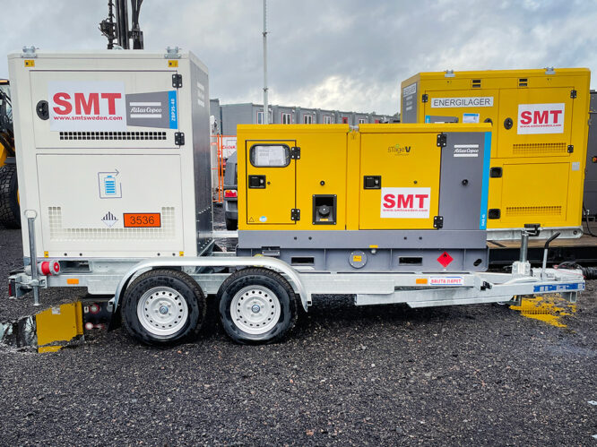 Hybridlösning med ett energilager och generator på släp