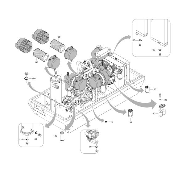 1000 timmar servicekit till XAHS 186