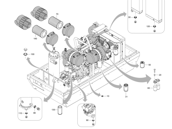 1000 timmar servicekit till XAHS 186